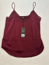 NEW Express Tank Top Barcelona Cami Spaghetti Strap Small BURGUNDY V NECK Boho picture