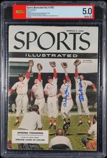 1956 Sports Illustrated Magazine March PSA 5.0 Stan Musial Wally Moon Auto 10 picture