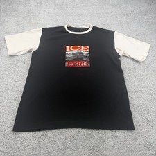 Vintage Iceberg T Shirt Mens Large Black Car Graphic Spellout Italy 90s Designer picture