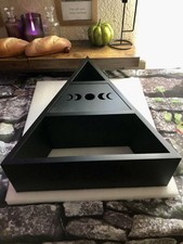 Haunted Homeware Killstar Black Pyramid Shelf With Drawer Slight Defects 12x17x4 picture