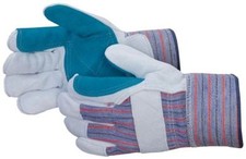 72 PAIR DOUBLE PALM SPLIT LEATHER PALM WORK GLOVES MEN'S LARGE BRAND NEW picture