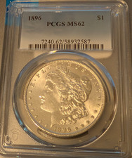 1886 P PCGS MS62 Morgan Silver Dollar, Blast White, looks better than the Grade picture
