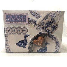 VTG Tienshan Folk Craft Dinnerware Set Spongeware Farm Animals Goose Rooster NEW picture