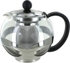 Stainless Steel Glass Teapot with Filter Dishwasher Safe 750ml NEW IN BOX picture
