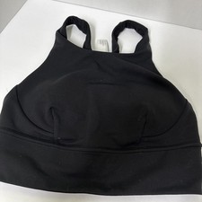 Lululemon Sports Bra Womens 8 Black Wunder Train Long Line Workout Yoga LW2CNSS picture