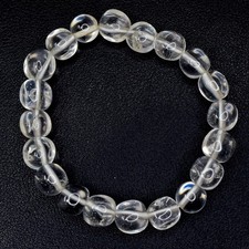Most Stunnning White Quartz  142.00 Cts Beaded Stretchable Bracelet SK 42 -AZ222 picture