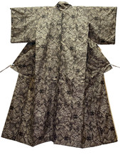 Authentic Mud-Dyed Oshima Tsumugi Kimono 9-Maruki S 26in Yuki Japan Silk Scenic picture