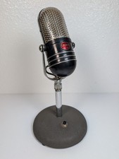 Vtg Crown MC-80 Pill Desk Microphone Pedestal Art Deco Prop Parts Cut Cord picture