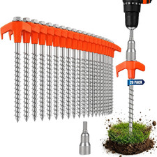 AOVFOREST 20 Pack Screw in Tent Stakes Heavy Duty, 8 Inch Ground Anchors Screw picture