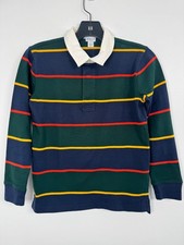 J.Crew Crewcuts Boys S 10-11 Striped Rugby Polo Shirt Long Sleeve NWT picture