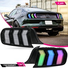 Clear RGB LED Tail Lights For 2015-2023 Ford Mustang Rear Lamps Assembly 1Set picture