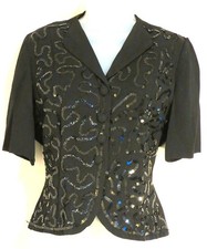 1940's Vintage Black Sequined Top Fits 36