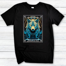 Nighteyes Tarot T-Shirt – Robin Hobb-Inspired Farseer Trilogy Wolf Design picture
