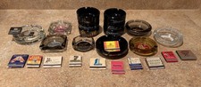 Lot Vintage Las Vegas 14 Ashtrays 12  Matchbooks Glass Ceramic Old Casino Strip picture
