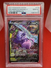 2021 Pokemon SWSH Chilling Reign-Galarian Slowking V #179- PSA GEM MINT 10 picture