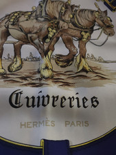 hermes scarf silk Cuiveries Vintage slightly worn picture