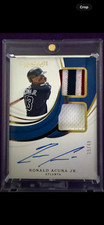 Ronald Acuna Jr 2019 Immaculate 5 stripeTRI COLOR PATCH AUTO 39/49 On Card Brave picture