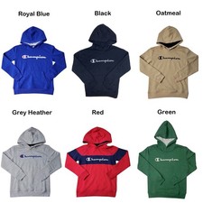 Champion Boy's Logo Kangaroo Pocket Fleece Pullover Hoodie picture