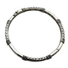 JTV Artisan Sterling Silver Filigree Bangle Bracelet 7 3/4 Inch 22 Grams picture