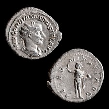 Gordian III AR Antoninianus 241-243 AD Rome Sol Ancient Roman Silver Coin picture