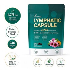 VivoNu Lymphatic Drainage Capsules, Lymphatic Drainage, 240 Capsules，Gluten Free picture