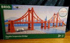 BRIO World Double Suspension Bridge Train Playset European Beechwood 45