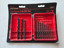 Sears Craftsman USA 13pc High Speed Steel Black oxide Drill Bit Set W Case 96807 picture