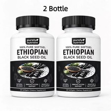 1-3 PACK Ethiopian Black Seed Oil Softgels 4.64% Thymoquinone Gluten-Free picture