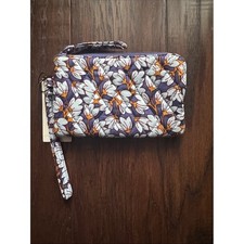 Vera Bradley Quilted Floral Wristlet in Purple, White and Orange picture