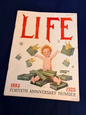1923 Life January 4 complete magazine - 40th anniversary; Color celebrities picture