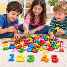 100Pcs, Wooden Numbers, Colorful, Math Learning, Educational, Preschool y 15mm. picture