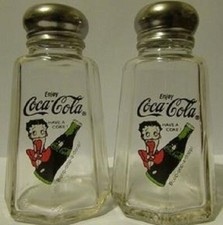A Nice Set of Betty Boop Coke Salt & Pepper Shakers 3¾
