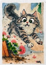 ACEO Original Art, Tiny Art, ATC - Watercolor - Oopps I Wasn’t Me picture