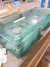 5pc 3/8” Plate Glass Shelves 12-3/16 x 15-11/16 Beveled Finished Edge picture