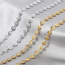 3meters Silver/Gold Stainless Steel Flower Round Disc Connect Chains picture
