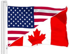 G128 Canada USA Friendship Flag 3x5 Ft Printed 150D Polyester Specialty Flag picture