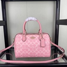 COACH Roan Satchel Bag Signature Canvas Powder Pink CV961 Outlet NEW picture