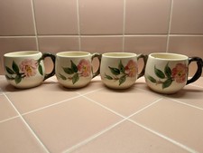 LOT 4 Franciscan Desert Rose Mugs Cups California 1/2 Moon, Flying F Markings picture