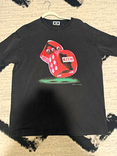 KITH Men's Black Dice Graphic Logo Print Crew Neck Short Sleeve T-Shirt L picture
