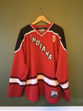 Vintage Indiana Hoosiers Hockey Jersey XL Steve & Barry’s Red #99 Embroidered picture