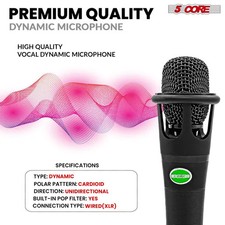 5 CORE XLR Dynamic Metal Mic Audio, Ideal for Singing, Captures Source Sound picture
