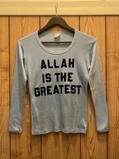 Vintage 1960’s / 1970’s Women’s Long Sleeve Allah Is The Greatest Iron On Size S picture