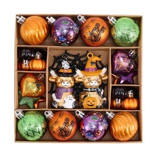 Valery Madelyn 30ct Halloween Ornaments HALLOWEEN DECOR, Orange Purple Green picture