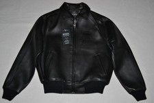 AUTHENTIC Avirex Icon Leather A1 BOMBER Jacket MENS ALL BLACK NEW ALL SIZES picture