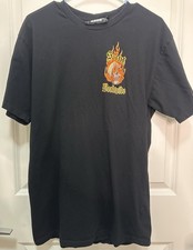 Super Massive TShirt Mens Size M Black Flaming Skull Saint Worldwide Graphic Tee picture
