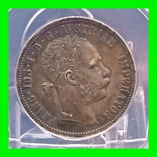 1878 Austria 1 Florin Coin Franz Joseph I ~ Silver .900 KM# 2222 ~ Graded AU58  picture