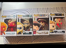 Funko Pop Vinyl Lot of 4 Human Torch Eivor Luffy Sentry GameStop Exclusive picture