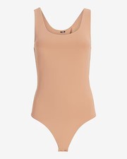 Express Body Contour High Compression Scoop Neck Bodysuit Mocha NWT XS-L picture