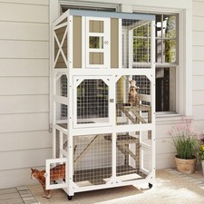 Petscosset Large Wooden Catio Outdoor Cat Enclosure, Window Cat House picture
