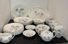 Wedgwood Ice Rose bone china 45 piece SET of 8 FIVE-piece place settings.  Plus picture